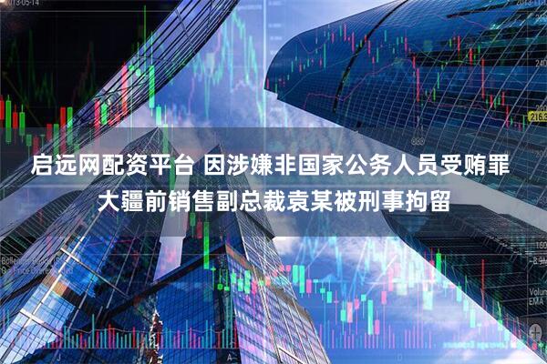 启远网配资平台 因涉嫌非国家公务人员受贿罪 大疆前销售副总裁袁某被刑事拘留